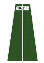 Afbeelding in Gallery-weergave laden, Groene sprinttrack van 2x10 meter met witte lijnen, ontworpen voor nauwkeurige trainingsmarkeringen in sport- en fitnessfaciliteiten.