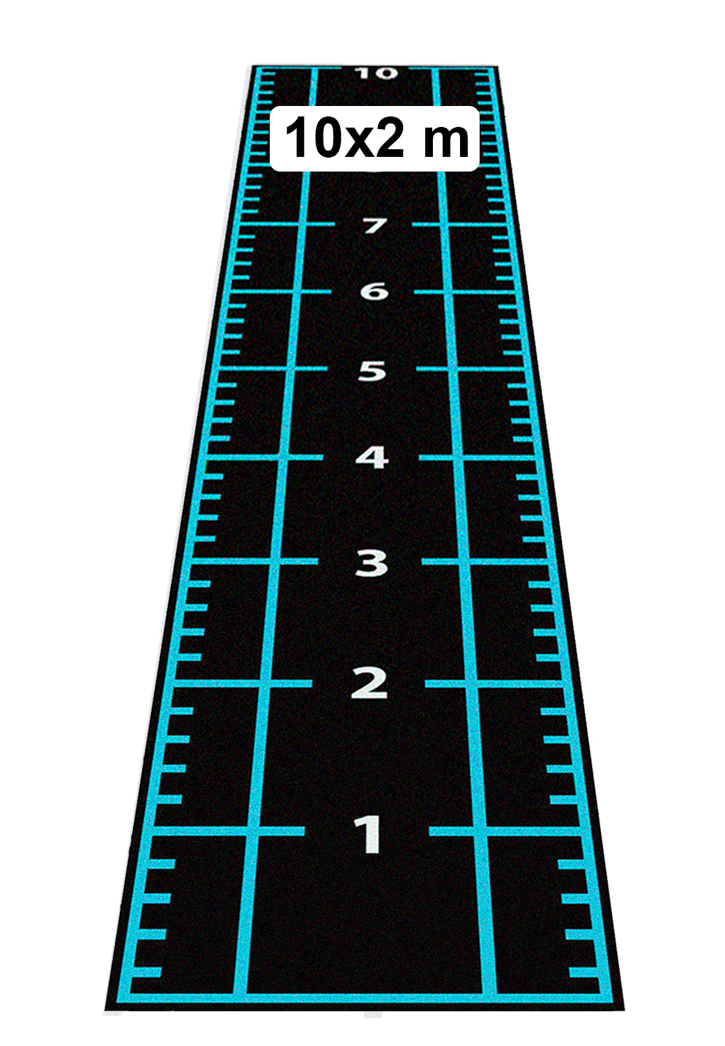 Sprinttracks 10x2 meter | Blauwe belijning