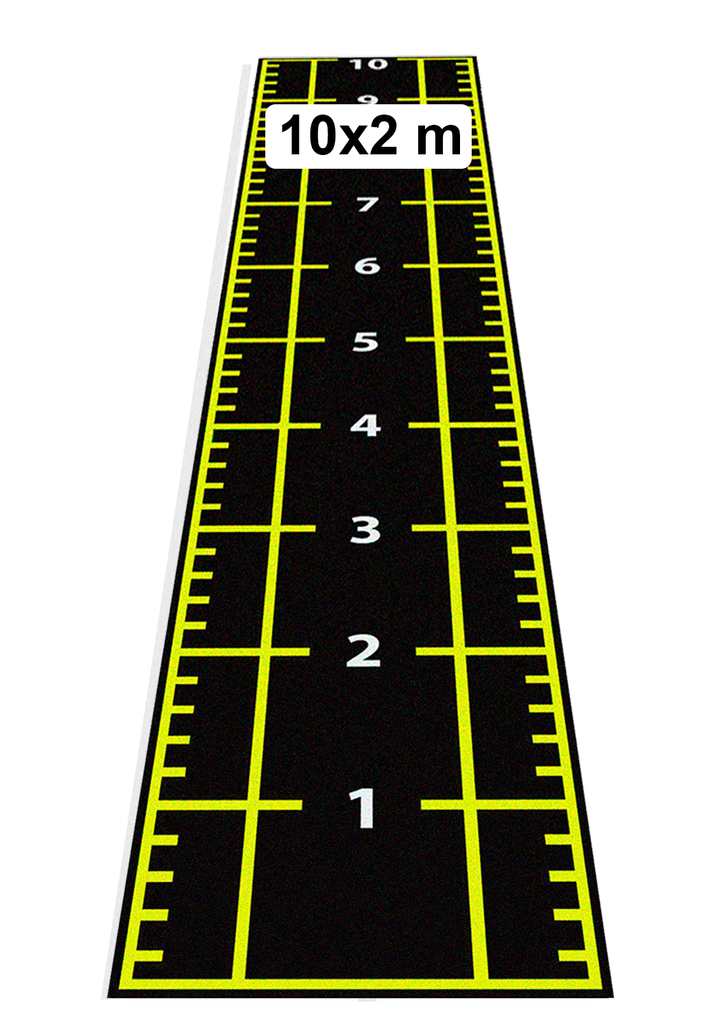 Sprinttracks 10x2 meter | Gele belijning