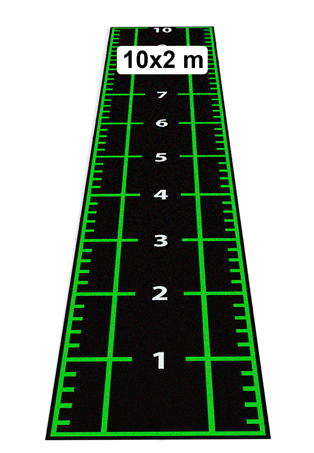 Sprinttracks 10x2 meter | Groene belijning